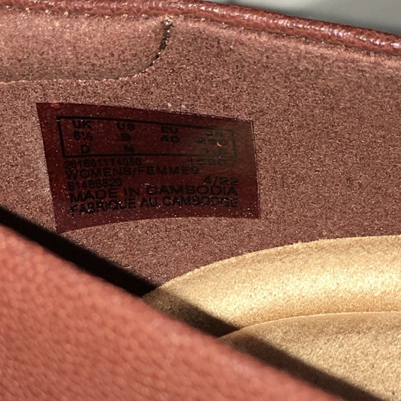 Clarks Collection Brown Emily Cove Leather Slip On Heeled Loafers Booties 9M - Picture 11 of 14